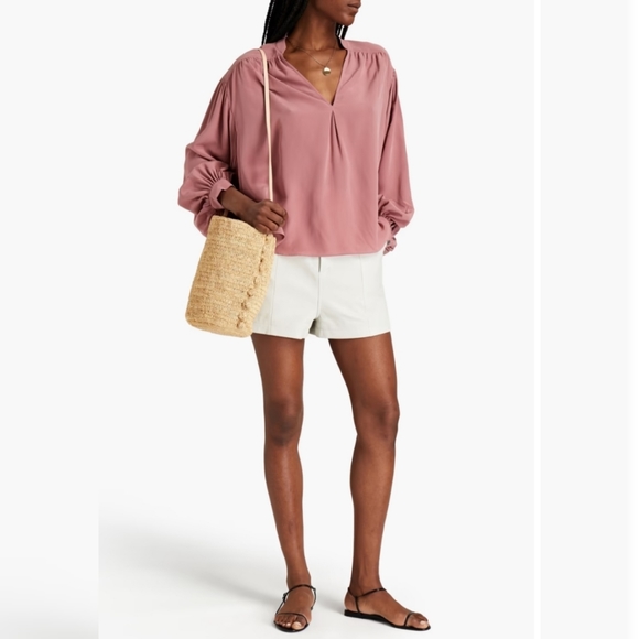 Joie Lasha Long Sleeve Silk Blouse Dusty Rose Sz: Small - Picture 7 of 16